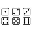 set dice icon traditional die with six faces vector image vector image