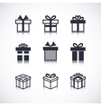 gift box black icons vector image
