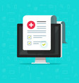 computer and medical form list results data vector image vector image