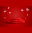realistic round display podium mockup christmas vector image vector image