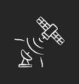 satellite signal chalk white icon on dark vector image vector image
