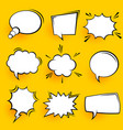 blank comic speech bubbles with halftone shadows vector image