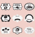 set frames pastry croissant roll bread vector image