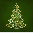 xmas golden tree vector image vector image