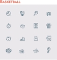 basketball icon set vector image vector image