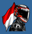 biker with satanic variant helmet and indoneisa vector image vector image
