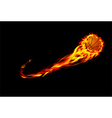 fire burning basketball with background black vector image vector image