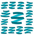 set of blue flat empty ribbons vector image