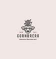 sombrero hat corn mexican restaurant logo mascot vector image
