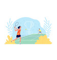 tennis academy girl plays sport game sportsmen vector image vector image