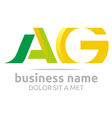 letter a combination g alphabet lettering vector image