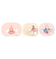 relaxation with book at home lazy bedding time vector image