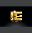 combination letter ie i e gold golden alphabet vector image