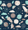 kids space seamless pattern simple sky background vector image vector image