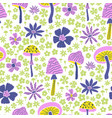 bloom mushroom seamless pattern vector image