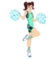 cheerleader with poms vector image