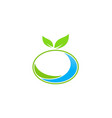 organic green leaf logo vector image vector image