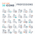 set line icons professions vector image vector image