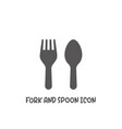 fork and spoon icon simple flat style vector image