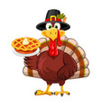 happy thanksgiving funny turkey bird vector image