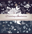 invitation card with floral background in vintage vector image