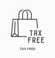 tax free flat line icon outline vector image vector image