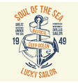 anchor sailor tee design vector image
