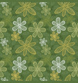 beauty floral patterns background on brown color vector image vector image