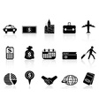 business travel icons vector image