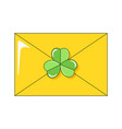 letter with clover for saint patricks day good vector image vector image