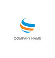 round sphere curve company logo vector image vector image
