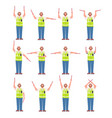 marshaller signals aircraft marshalling hand vector image vector image