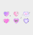 trendy y2k girly blurred gradient hearts retro vector image vector image