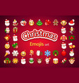 christmas emojis holiday set vector image