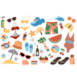 summertime travel isolated elements set summer vector image