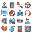video games icons set on white background vector image vector image