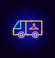 laundry truck neon sign vector image vector image