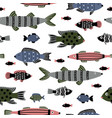 marine fishes seamless pattern vector image vector image