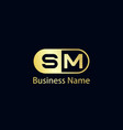 initial letter sm logo template design vector image