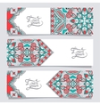 set of three horizontal banners with decorative vector image