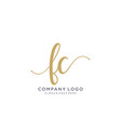 fc initial handwriting logo design vector image