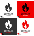 fire flames new set four variants for your logo vector image vector image