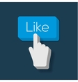 like us button with hand shaped cursor vector image vector image