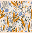 seamless botanical pattern with hand drawn vector image vector image