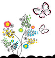 butterflies and flowers 11 vector image