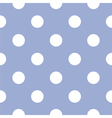 seamless pattern white polka dots blue background vector image