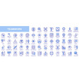 teamwork web icons set in blue line design pack vector image vector image
