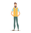 funny bearded hipsters isolated on white vector image vector image
