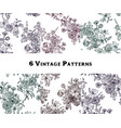 set of vintage floral seamless patterns vector image