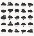 set weather icon black color on white vector image